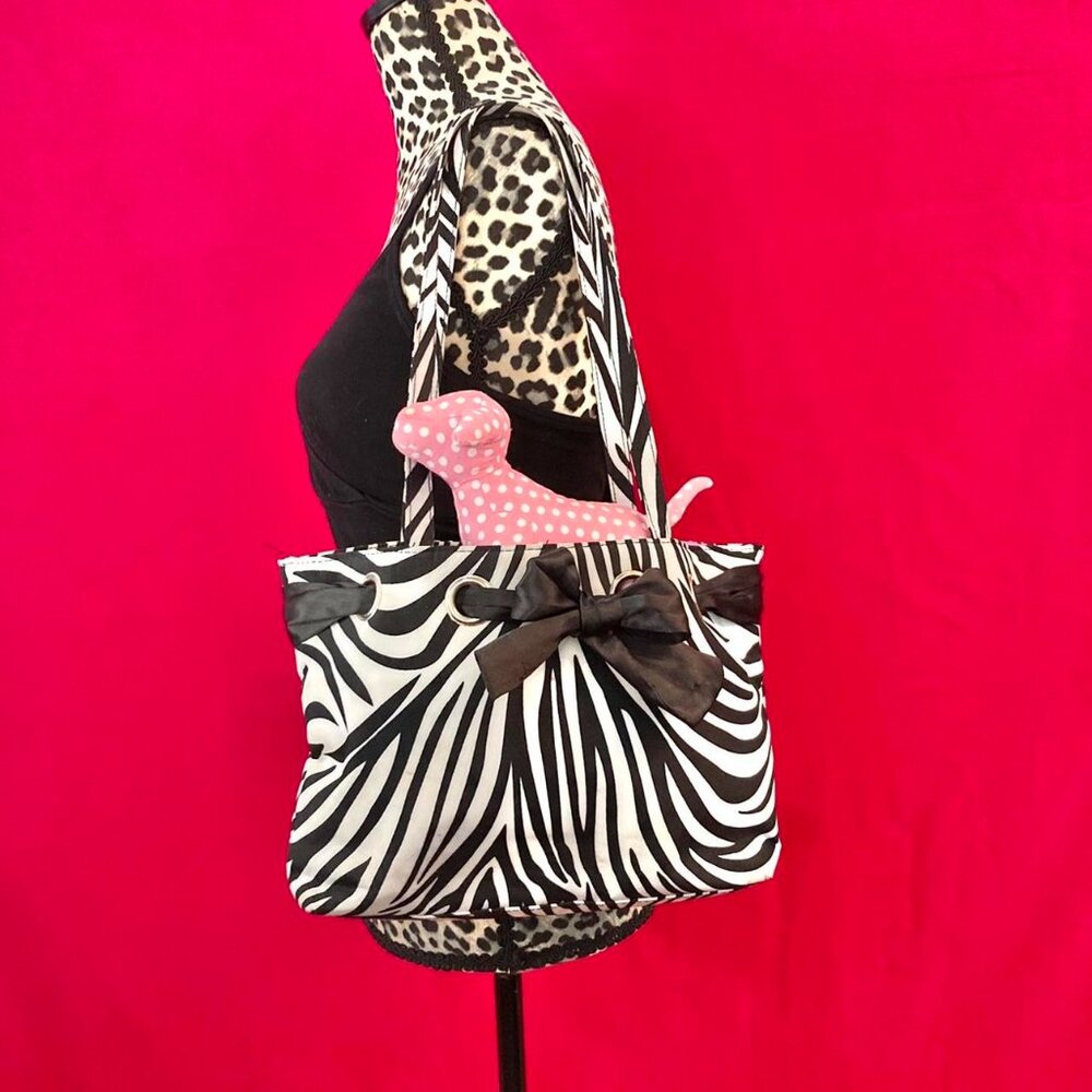 Mcbling 2000s Inspired Zebra Print Ribbon Mini Shoulder Purse